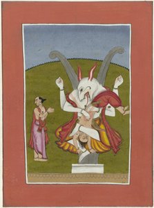 Narasimha (inkarnacja Wisznu jako człowiek-lew) Awatary Wisznu (tytuł serii) autorstwa Anonymous