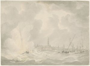 Eksplozja łodzi Jana van Speijka, 1831 autorstwa Anonymous