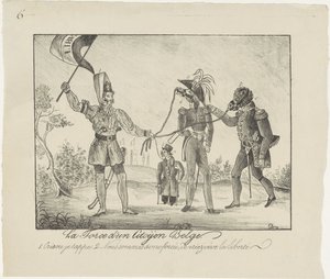 Zbuntowany Belg trzyma Holendrów na łańcuchu, 1830 La force d