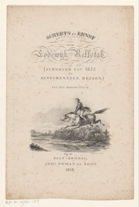 Koń skacze nad rzeką Strona tytułowa dla: Lodewijk Rellstab, Przekomarzanie się i powaga, 1838 autorstwa Anonymous