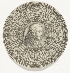 Medal z portretem papieża Wigiliusza i imionami papieży autorstwa Anonymous