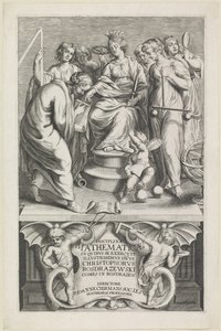 Personifikacja van de Wiskunde Titelpagina voor: Christophorus Rosdrazewski, Dyscypliny matematyczne, [1640-1648] autorstwa Anonymous