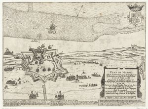 Mapa fortu Mardijk, 1645 Plan Mardic (tytuł na obiekcie) autorstwa Anonymous