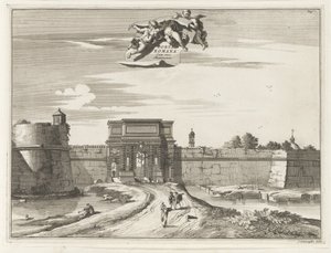 Porta Romana w Mediolanie Porta Romana cum suis Muninentis (tytuł na obiekcie) Budynki Magesyn der Italiaense (tytuł serii) autorstwa Anonymous