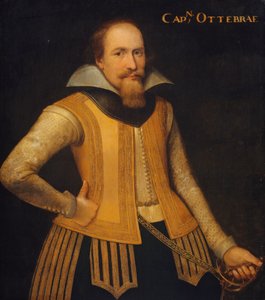 Portret Otto Brahe, kapitana kompanii Duńczyków do rozbiorowej Zelandii, wstąpił do służby w Brandenburgii w 1610 r. autorstwa Anonymous