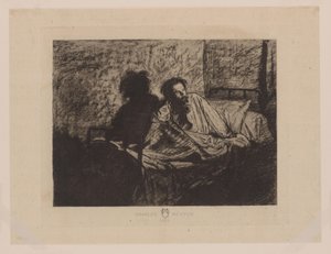 Portret Charlesa Meryona siedzącego w łóżku Charles Meryon 1858 (tytuł na obiekcie) autorstwa Anonymous