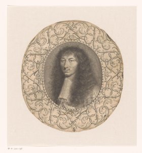 Portret Ludwika XIV otoczony ozdobną ramą z arabeskami autorstwa Anonymous