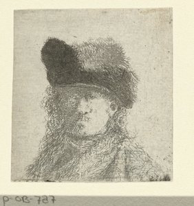 Portret Rembrandta w futrzanym kapeluszu autorstwa Anonymous