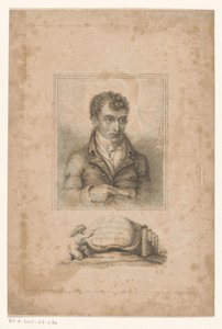 Portret Roberta Mounta, introligatora i sprzedawcy grafiki w Londynie R. Mount, Bookbinder, Printseller & Portfolio Maker (tytuł na obiekcie) autorstwa Anonymous