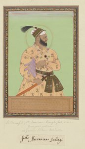 Portret Sultanjiego, najstarszego syna Aurangzeba, zięcia sułtana Abdullaha; Aurangzeb uwięził go iw tej niewoli również zmarł. autorstwa Anonymous