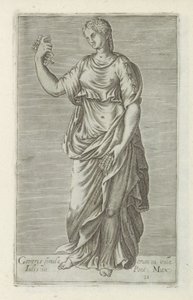 Rzeźba van Ceres Posąg Ceres w mieście Juliusza III Pontu. Maks. (tytuł na obiekcie) Rzeźby antyczne w Rzymie (tytuł serii) Ikony starożytnych posągów miasta Rzymu, które można zobaczyć w miejscach publicznych (tytuł serii) autorstwa Anonymous