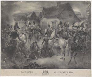 Bitwa pod Boutersem, 1831 Bautersem 12 sierpnia 1831 (tytuł na obiekcie) autorstwa Anonymous