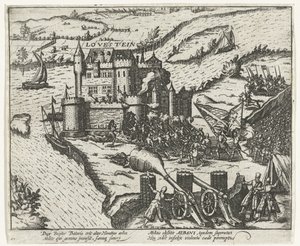 Zamek Loevestein zajęty przez Hermana de Ruitera, 1570 autorstwa Anonymous