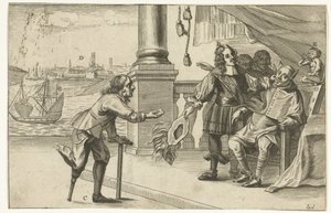 Karykatura nieudanego ataku na Ostendę, 1658 Dialog Ostendy (tytuł na obiekcie) autorstwa Anonymous