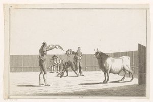 Torreador z banderillas Coleccion de las principales suertes de una corrida de toros (tytuł serii na obiekcie) Zbiór najważniejszych manewrów walki byków (tytuł serii) autorstwa Anonymous