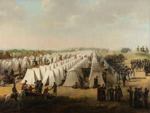 Obóz wojskowy w Rijen Obóz wojskowy w Rijen, w roku 1831 lub później autorstwa Anonymous