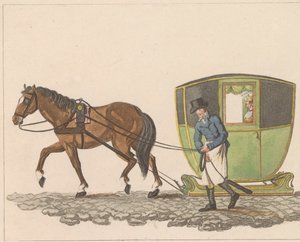 Toeslede, 1810-1825 Sanie wynajęte, w puszkach pod nazwą Sleede lub Slee (tytuł na obiekcie) autorstwa Anonymous