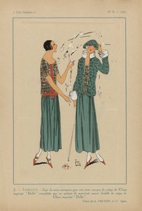 Bardzo paryski. Moda, Szyk, Elegancja Bardzo paryski, 1923, nr 8: 2.- WAŻKA. / Spódnica z marokańskiej satyny... autorstwa Anonymous