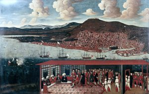 Widok na Smyrnę (Izmir) i przyjęcie konsul de Hochepied (1657-1723) w Sali Rady
