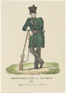 Dobrowolny myśliwy Van Dama, 1830 r Voluntary Hunter of Van Dam 1830 (tytuł na obiekcie) autorstwa Anonymous