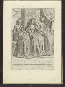 Vrouw van de doge spotkał twee vrouwen Scenes uit het Venetiaanse leven (tytuł serii) Habiti d