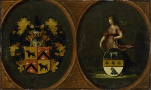 Herb z herbem pary Pieter Courten i Hortensia del Prado, 1625 autorstwa Anonymous