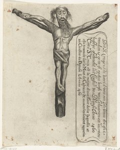 Cudowny krucyfiks w klasztorze Deinze, 1460 Ten H. Cruys jest korzeniem Leli-blom, który został znaleziony na den Bergh van Calvarien i Miraculeuselyc ghebrocht in
