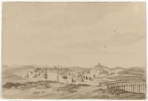 Wydobycie piasku na wydmach w pobliżu Hagi, 1846 autorstwa Anonymous
