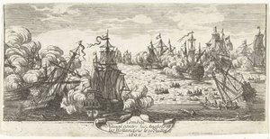 Zeeslag bij Beachy Head, 1690 Walka morska z Anglikami i Holendrami 10 lipca 1690 r. (tytuł na obiekcie) autorstwa Anonymous