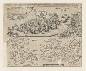 Zeeslag in de Sont, 1658 Zdjęcie holenderskiego garnituru w Sündt / i bardzo krwawe spotkania, które odbyły się w piątek 29 października i 8 listopada. ... Ao. 1658 (tytuł na obiekcie) autorstwa Anonymous