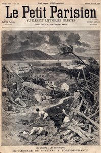 Katastrofa na Martynice: przejście cyklonu w Fort-de-France (Fort de France) w 1891 r. Rycina w „Le petit Parisien” z sierpnia 1891 r. Zbiory prywatne. autorstwa Anonymous Anonymous