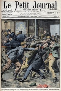 Policjant ranny podczas antymilitarnego pokazu w Aubervilliers, pierwsza strona gazety Petiter Journal 31 stycznia autorstwa Anonymous Anonymous