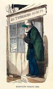Pisarz publiczny w 1840 roku w Paryżu, rycina, kolekcja prywatna - Pisarz publiczny w Paryżu autorstwa Anonymous Anonymous