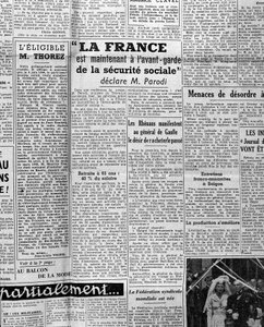 Artykuł o zabezpieczeniu społecznym: „Francja jest teraz na czele zabezpieczenia społecznego, mówi pan Parodi” 1945 autorstwa Anonymous Anonymous