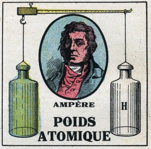 Atomy: ciężar atomowy autorstwa Andre Marie Ampere (1775-1836). Anonimowa ilustracja z 1925 r. Ze zbiorów prywatnych. autorstwa Anonymous Anonymous