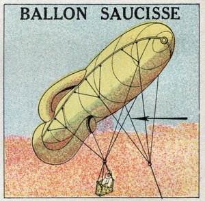 Balony: kiełbasa balonowa. Anonimowa ilustracja z 1925 r. Ze zbiorów prywatnych. autorstwa Anonymous Anonymous