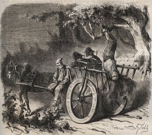 Śmiała ucieczka sił z Toulon Bagne w XIX wieku. Grawer „Historia skazanych od ich powstania do dnia dzisiejszego” (1877) autorstwa Pierre