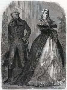 Charles Francois du Perier dit Dumouriez (1739-1823), francuski generał z królową Marią Antoniną (1755-1793). Grawer z 1866 r. w „Histoire de la Revolution francaise” Adolphe Thiers. Prywatna kolekcja. autorstwa Anonymous Anonymous