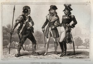 Kostiumy na mocy Konwencji. Grawer z 1859 roku w „Le Monde”. Historia wszystkich narodów od najdawniejszych czasów do współczesności”. przez ME de Lostalot-Bachoue (Lostalot Bachoue). Prywatna kolekcja. autorstwa Anonymous Anonymous