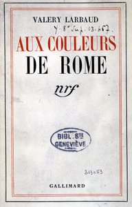 Okładka „W kolorach Rzymu” Valéry Larbaud, Paryż, Gallimard autorstwa Anonymous Anonymous