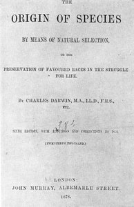 Strona tytułowa książki "O powstawaniu gatunków" Karola Darwina (1809 - 1882). Wydanie z 1878 r. autorstwa Anonymous Anonymous