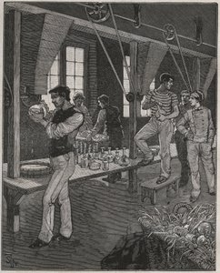 Warsztaty grawerów kryształów we Francji w XIX wieku. Grawer z 1885 roku w „Les arts et metiers illustres” Adolphe BITARD. autorstwa Anonymous Anonymous
