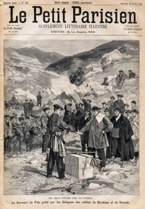 Zwyczaj pirenejski: przysięga pokoju składana przez delegatów z dolin Baretous i Roncal. Jedna z gazet „Le Petite Parisien”” z 23.07.1893 r. autorstwa Anonymous Anonymous