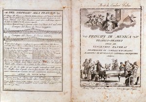 Podwójna strona z podręcznika teorii muzyki Vincenzo Panerai autorstwa Anonymous Anonymous