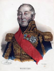 Edouard Adolphe Mortier (1768-1835), Marszałek Francji - Anonim - 1835 - Litografia, akwarela - 32x24 - Kolekcja prywatna autorstwa Anonymous Anonymous