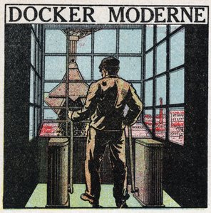 Elektronarzędzia: nowoczesny dok (lata 20-te). Anonimowa ilustracja z 1925 r. Ze zbiorów prywatnych. autorstwa Anonymous Anonymous