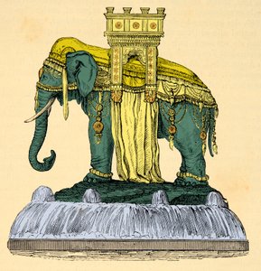 Projekt fontanny słonia na Place de la Bastille, rozbiórka w 1840 r., rycina, kolekcja prywatna autorstwa Anonymous Anonymous