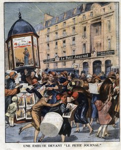 Emute des femmes w kiosku z nowym formatem magazynu „La mode” w Paryżu. Ilustracja zaczerpnięta z „”Le petit journal”” z 01.11.1925 Kolekcja privee autorstwa Anonymous Anonymous