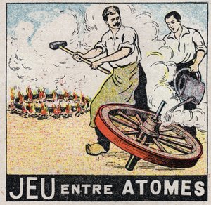 Eter (materiał): gra między atomami. Charrons robi koło. Anonimowa ilustracja z 1925 r. Ze zbiorów prywatnych. autorstwa Anonymous Anonymous