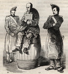 Wystawa przymusowego uniku (Evade powrócił) w więzieniu w Tulonie w XIX wieku. Grawer „Historia skazanych od ich powstania do dnia dzisiejszego” (1877) autorstwa Pierre
